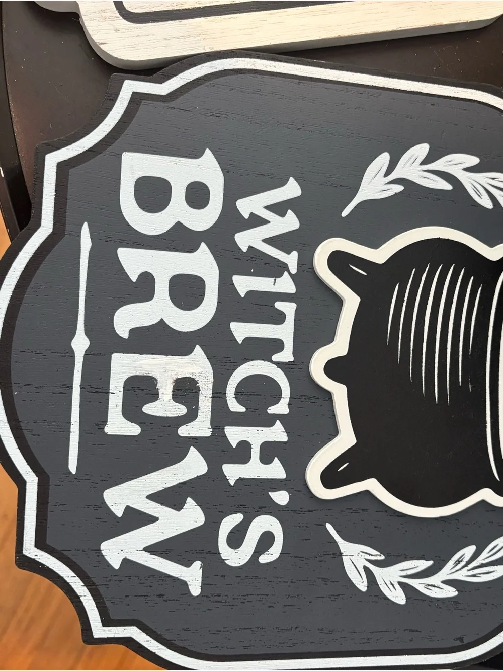 Pair Halloween Wall Signs Home Sweet Haunted Home and Witches Brew Vintage Style
